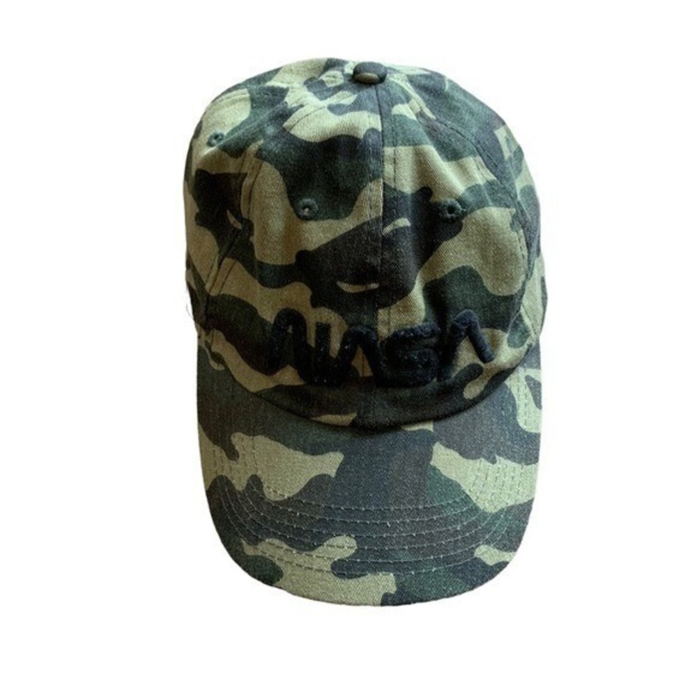 NASA Camo Hat One Size Green NEW Military Space Logo Streetwear Y2K - Picture 2 of 6
